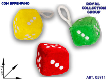 RR 6033 3-JM19220 DADO PELUCHE 3 COL cm 4.5