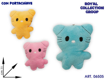 K1702  PELUCHE GATTINO  P.CHIAVE COL ASS  CM 13
