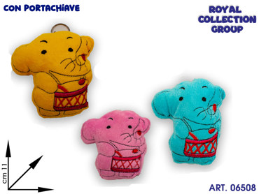 K1707  PELUCHE ELEFANTE  P.CHIAVE COL ASS  CM 11