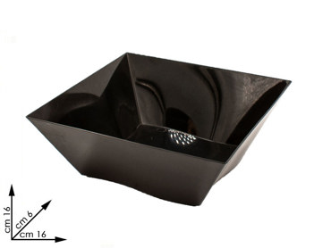 CIOTOLA QUADRA NERA IN PLASTICA CM 16