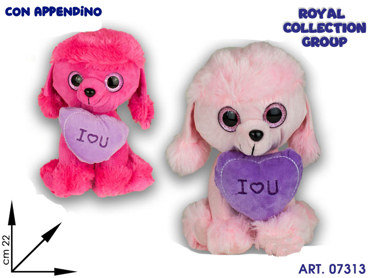 A1 17615 1 CANE BARBONCINO OCCHIONI C/CUORE CM 22