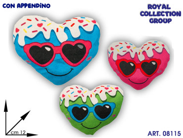 61127S JM 1803 CUORE PELUCHE OCCHIALI ASS CM 12