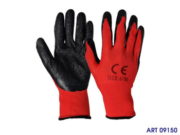 18786  GUANTI DA LAVORO ROSSO NERO TG M