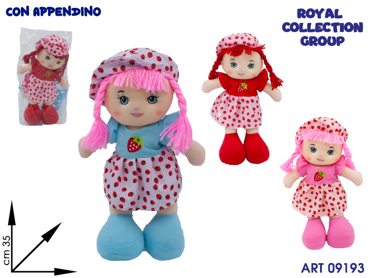 K2221 K8203360  BAMBOLA PEZZA FRAGOLINE COL ASS 14''  CM 35
