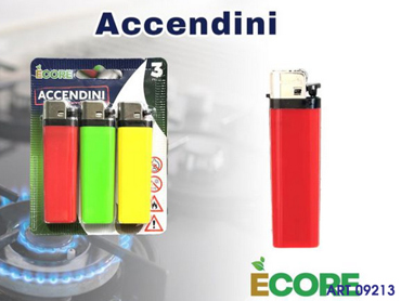 ACCENDINO 3 PZ BLISTER COL  CM 12X9.5