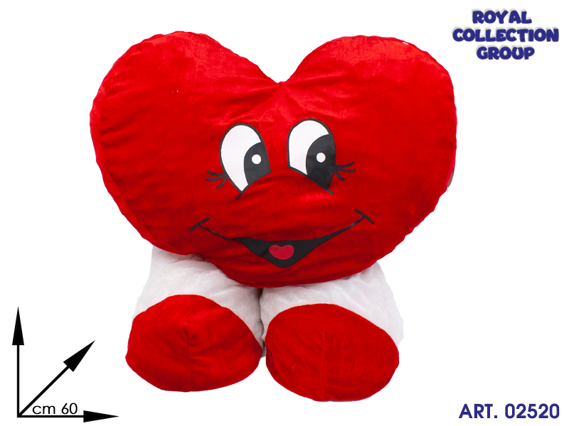 C5 935 932 PELUCHE CUORE ROSSO SORRISO cm60 95030041 - Royal Collection  Group SRL