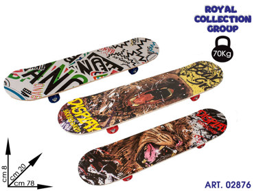 3108 0015 SKATEBOARD ROTELLE ALLUMINIO cm78x20