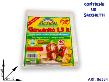 SACCHI ALIMENTI GENUINITA' 1.5 LT MIN 40 PZ MIS 28X17