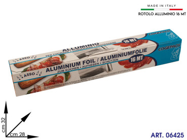 16MT ALLUMINIO FOIL 16 METRI ASSO