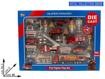 K085522 SET FIRE FIGHTER  DIE CAST  CM 48X35.5