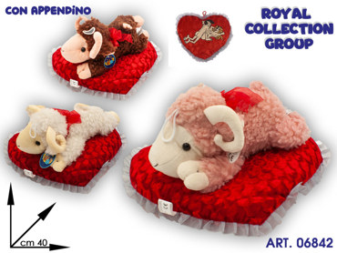 A1 14207 1 CUORE SEX  C/PELUCHE FIOCCO 3 COL ASS cm40