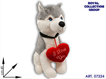 SN31800 S HUSKY PELUCHE GIGANTE  CM 60 c/cuore