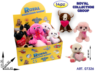 BOX DISPLAY ROYAL C/ PZ 14 PELUCHE INNAMORATI ASS CM 22