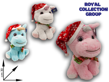 A1 20186E 30B  UNICORNO PELUCHE 3 ASS  CM 30 NATALE