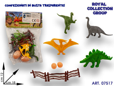 2109Z118 1314A-2 BUSTA DINOSAURI SET CM 18X12