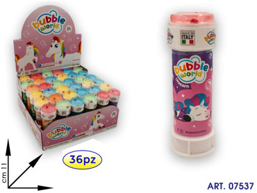 080453 BOLLE DI SAPONE UNICORNO 60 ML DISPLAY 36 PZ