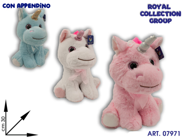 A1 20186E 30B  UNICORNO PELUCHE 3 ASS  CM 30