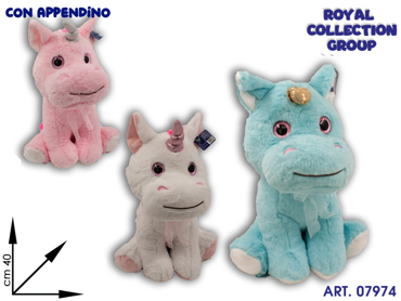 A1 20186E 40B  UNICORNO PELUCHE 3 ASS  CM 40