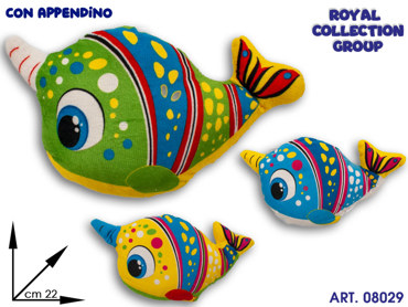 PL2830-22 PESCE SPADA PELUCHE  COL ASS CM 22