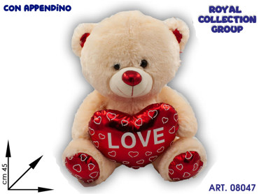 PL2858 3   ORSO PELUCHE LOVE CM 45 CUORE