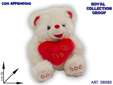 A1 12547 1 ORSO PELUCHE C/CUORE  CM 32