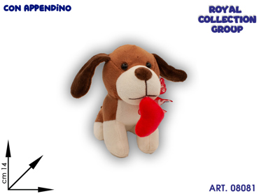 A1 13494 1  CANE PELUCHE C/CUORICINO  CM 14