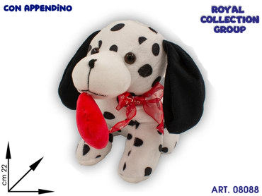 A1 13497 2  DALMATA PELUCHE C/CUORICINO  CM 22