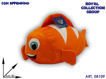 A1 21177 2 PESCE ARANCIO PELUCHE CM 30