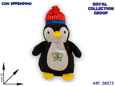 GS9132 PINGUINO C/CAPPELLINO PELUCHE  CM 21