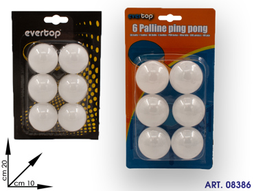 99029 BLISTER 6 PALLINE PING PONG  CM 20 X 10.5