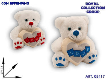 PL2922 1 ORSO BIANCO CUORE 2 ASS CM 15