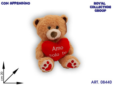 PL2931 2 ORSO MARRONE C/CUORE CM 20