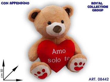 PL2931 4 ORSO MARRONE C/CUORE CM 50