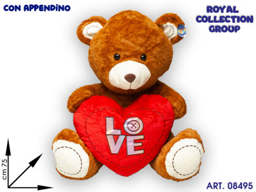 PL2936 4 ORSO PELUCHE BEIGE C/CUORE LOVE CM 75