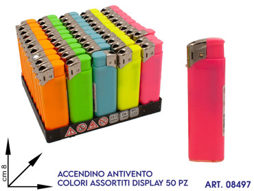 530372 BOX ACCENDINO ANTIVENTO DISPLAY 50 PZ CM 8