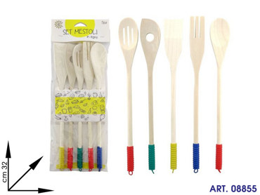 10981 SET MESTOLI IN LEGNO 5 PZ  CM 32