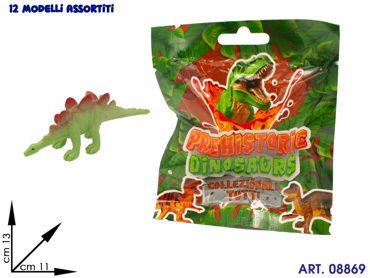 VFBU0199 BUSTA PREHISTORIC DINO 12 ASS CM 13X11