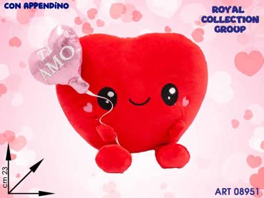 PL2939 2 CUORE ROSSO C/PALLONCINO 