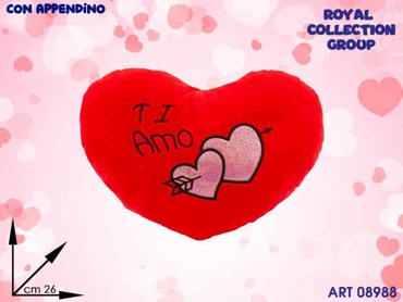 PL2860 2 CUORE PELUCHE ROSSO TI AMO CM 26