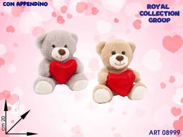 PL2984-1 ORSO 2 COL C/CUORE ROSSO CM 20