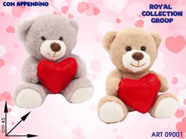 PL2984-3 ORSO 2 COL C/CUORE ROSSO CM 45