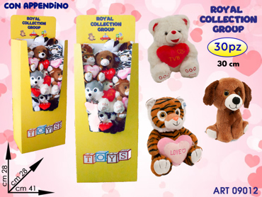 EXPO PALLETBOX IN CARTONE C/30 PZ PELUCHE S. VALENTINO 30 CM