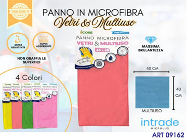 PANNO MICROFIBRA COL 40X40 VETRI TAV