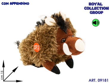 PL3001B 15 CINGHIALE PELUCHE C SUONO CM 15