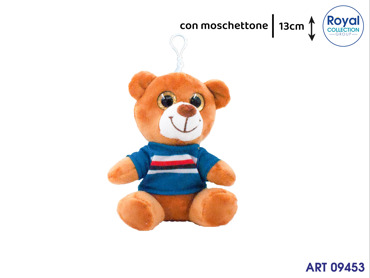 PL2970 13S PELUCHE BLUCERCHIATI C/MOSCHETTONE CM 13