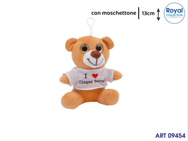 PL2970 13C PELUCHE I LOVE CINQUE TERRE C/MOSCHETTONE CM 13