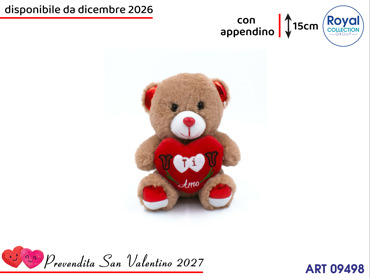 PL3048 1 ORSO PELUCHE TI AMO  CM 15