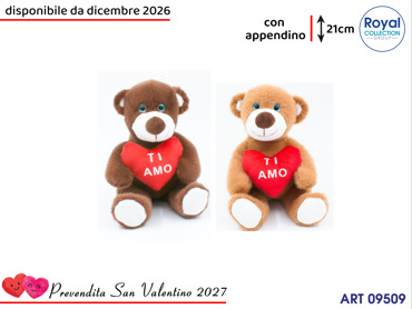PL3050 2 ORSO PELUCHE TI AMO CM 21