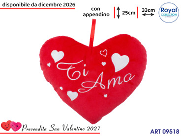 PL3053 2 CUORE PELUCHE TI AMO CM 33