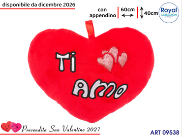 PL2867 4 CUORE PELUCHE TI AMO CM 60